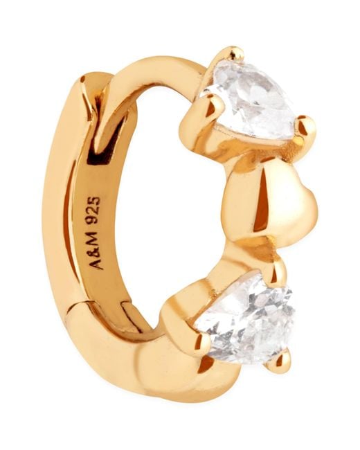 Astrid & Miyu Metallic Plated Heart Cluster Single Hoop Earring
