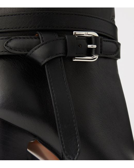 Ralph Lauren Black Leather Donnely Knee-High Boots 90