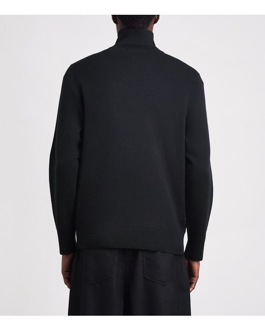 Sandro Blue Wool Half-Zip Sweater for men