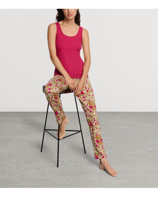 Hanro Pink Cotton-Blend Tank Top