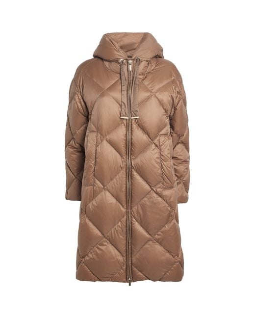 Max Mara Brown Down Water-Resistant The Cube Coat
