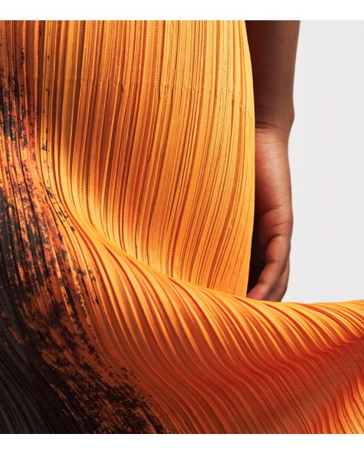 Pleats Please Issey Miyake Red Jump Midi Skirt