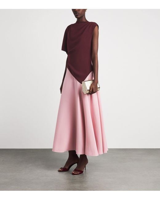 Roksanda Purple Crepe One-Shoulder Oryn Midi Dress