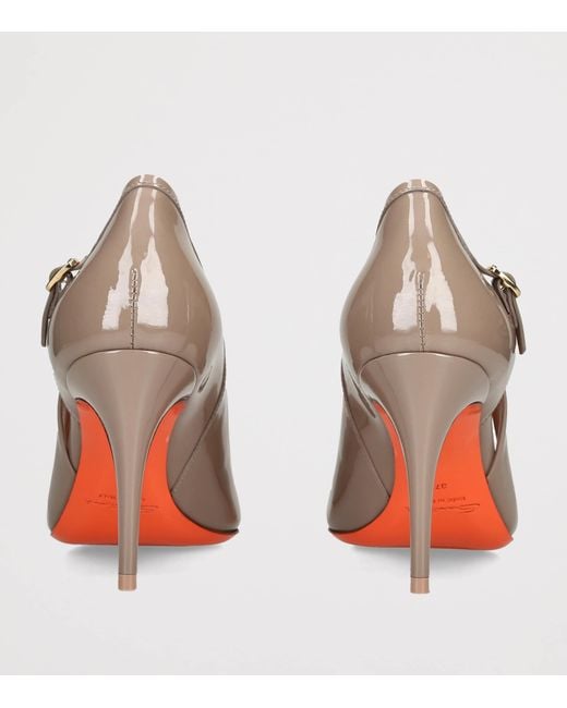 Santoni Pink Patent Leather Audrey Pumps 80