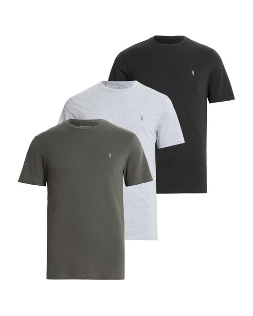 AllSaints Gray Cotton Brace T-shirts (set Of 3) for men