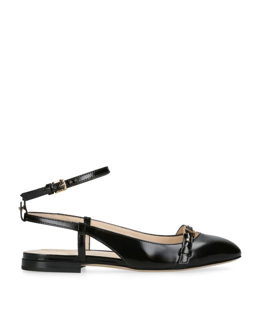 Tod's Black Leather Cuoio Ballet Flats