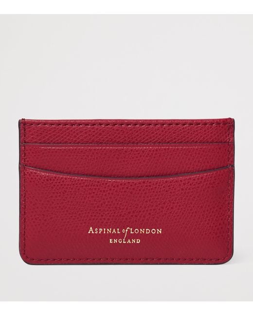 Aspinal Red Leather Logo Card Holder