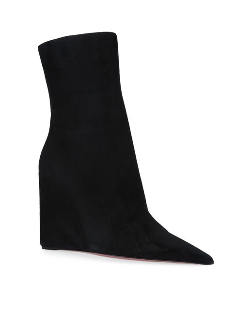 AMINA MUADDI Suede Pernille Ankle Boots 95 in Black - Lyst