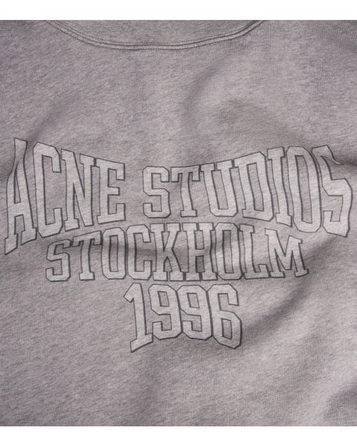 Acne Gray Cotton Logo Sweatshirt