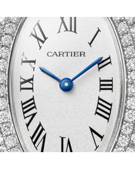 Cartier White Small And Diamond Baignoire De Watch