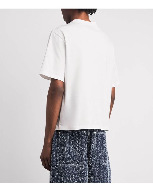 SAGE NATION White Cotton Cross-Stitch T-Shirt for men