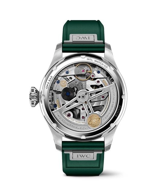 Iwc Green Stainless Steel Big Pilot's Perpetual Calendar Automatic Watch 46mm for men