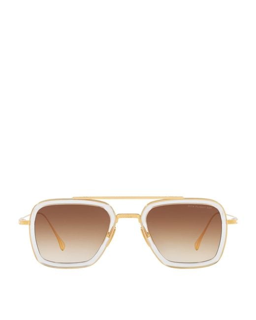 Dita Eyewear Natural Titanium Flight Aviator Sunglasses for men
