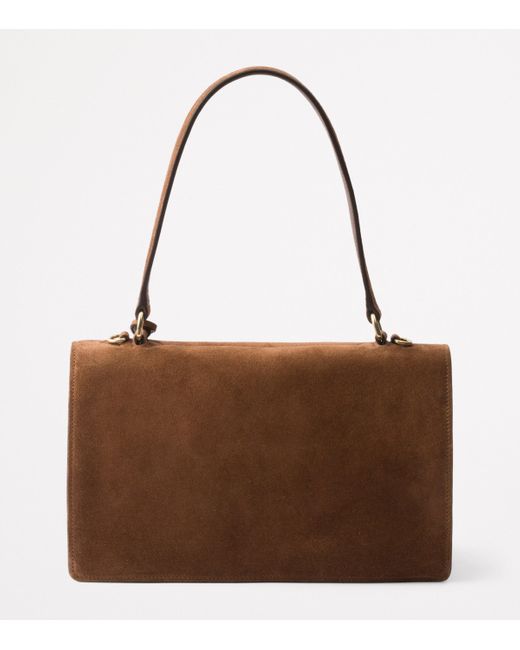 Prada Brown Medium Suede Shoulder Bag