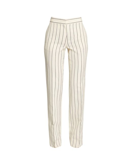 Stella McCartney Natural Straight-leg Striped Trousers