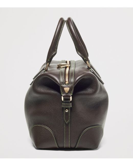 Aspinal Black Leather Midi The Hudson Bowling Bag