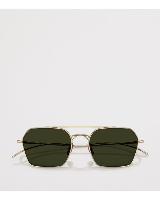 Oliver Peoples Green Titanium Tk-15 Square Sunglasses