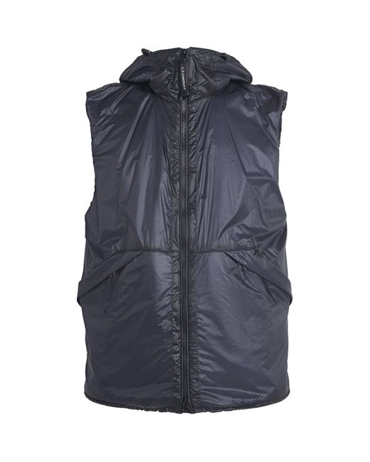 C P Company Blue Nada Shell Goggle Gilet for men