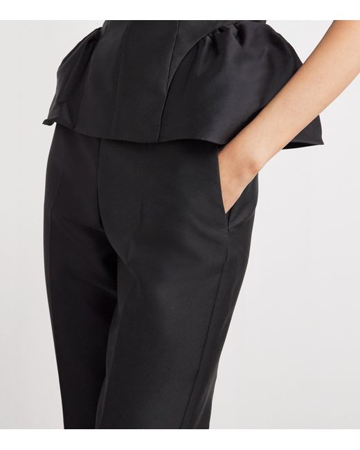 Roland Mouret Gray Crepe Cady Straight Trousers