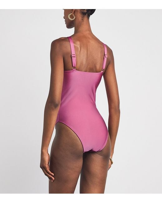 Faithfull The Brand Purple Ruffled Tavia Swimsuit