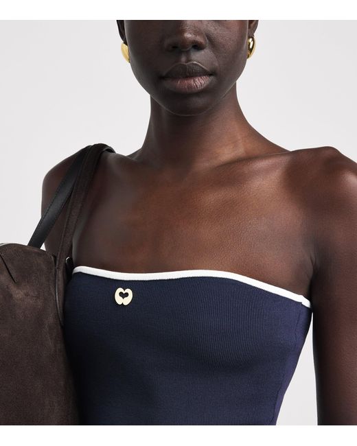 Maje Blue Logo-Plaque Bandeau Top