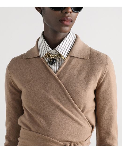 Dolce & Gabbana Natural Cashmere Wrap Cardigan