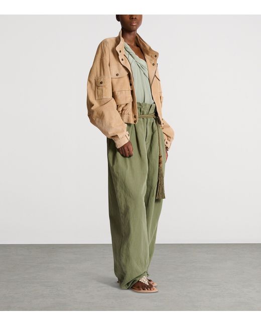 Balmain Natural Leather Bomber Jacket