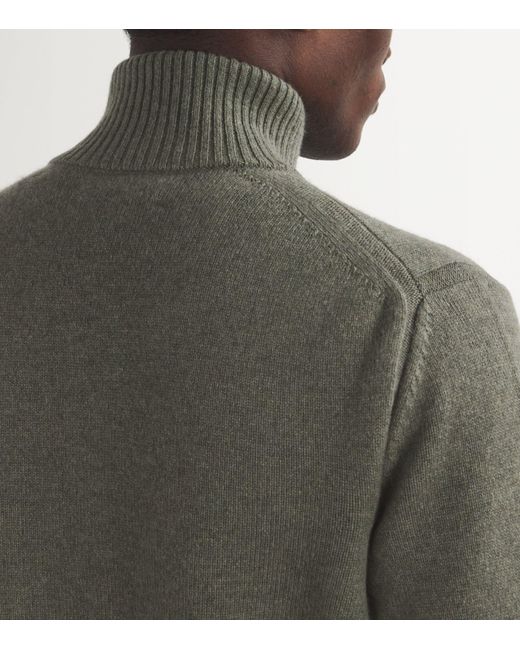 James Purdey & Sons Green Cashmere Quarter-zip Sweater for men