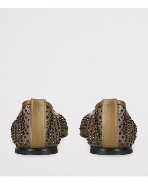 Dear Frances Brown Embellished Balla Ballet Flats