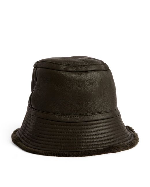 Yves Salomon Brown Merino-Lambskin Bucket Hat