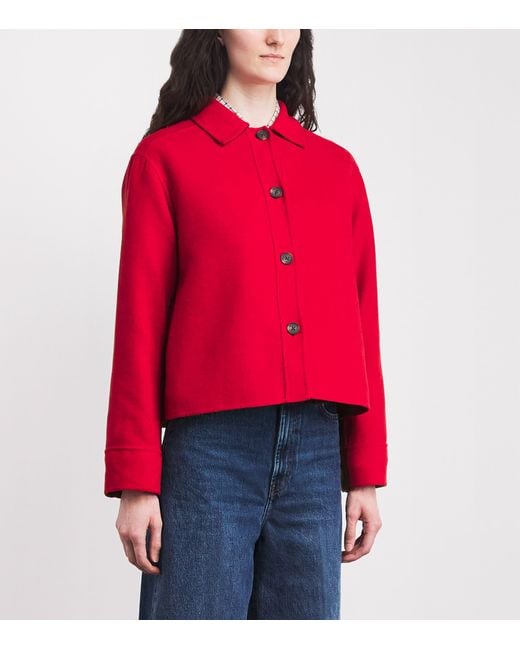 Barbour Red Wool-Blend Amanda Overshirt