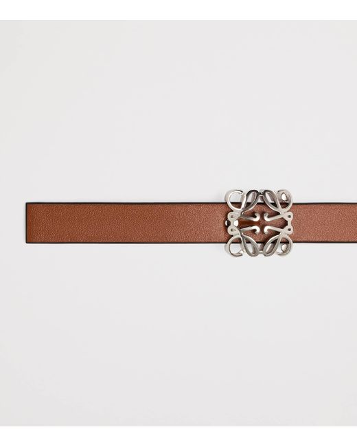 Loewe Red Leather Reversible Anagram Bombé Belt