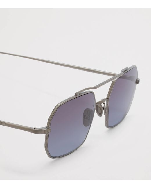 Ahlem Purple Clovis Ruthenium Rectangle Sunglasses for men