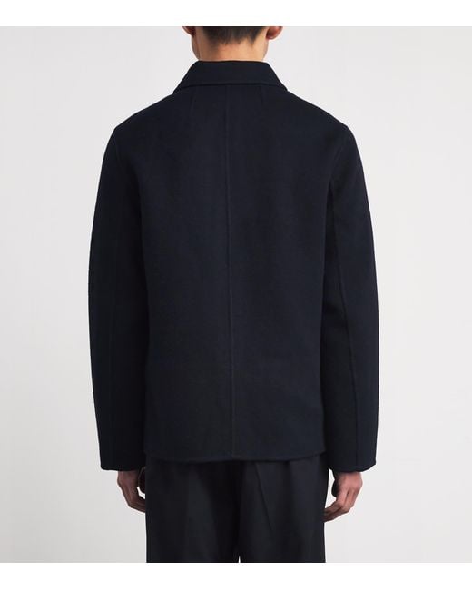 Sandro Blue Double-Face Wool Worker Jacket for men