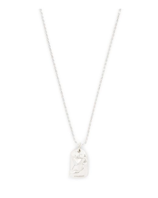 Bleue Burnham White Sterling Impressions Rose Pendant Necklace for men