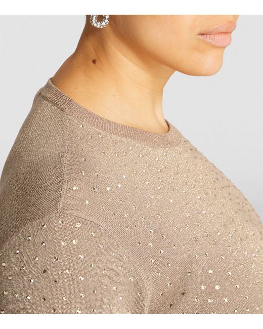 Marina Rinaldi Brown Crystal-embellished Sweatshirt