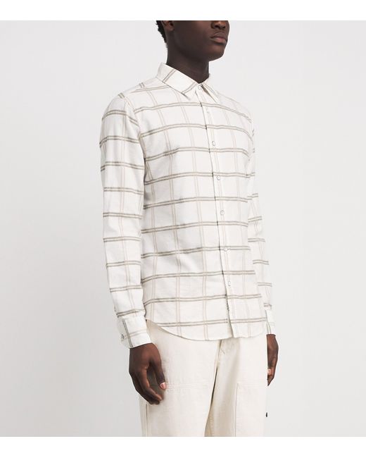 Rag & Bone White Cotton Check Shirt for men
