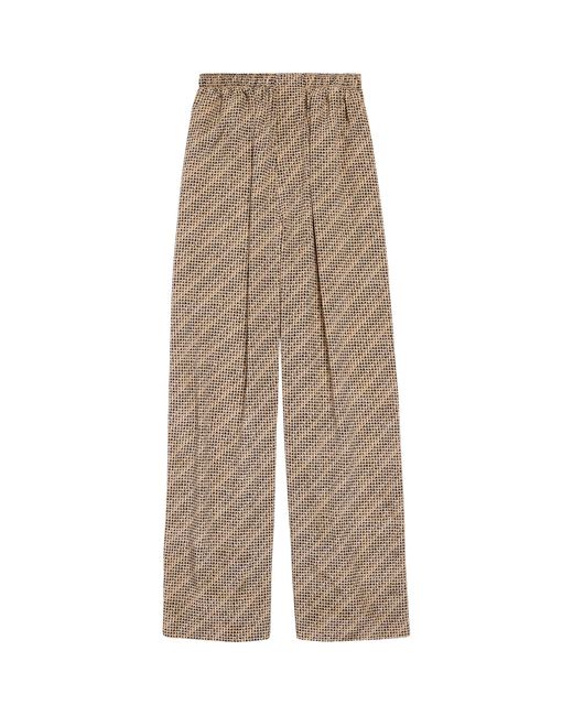 Balenciaga Natural Silk Monogram Trousers