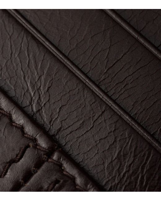 Prada Brown Leather Triangle Card Holder for men