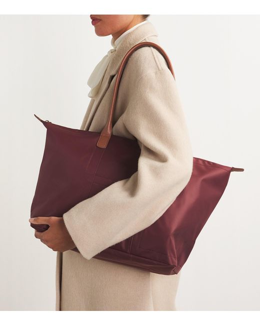 Harrods Purple Medium Nylon Tote Bag