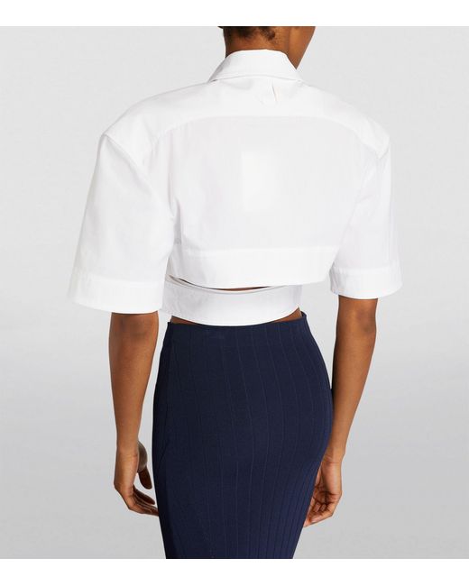 Jacquemus White Stretch-cotton Belted Shirt