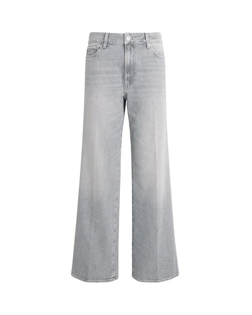 PAIGE Gray Anessa Wide-Leg Jeans