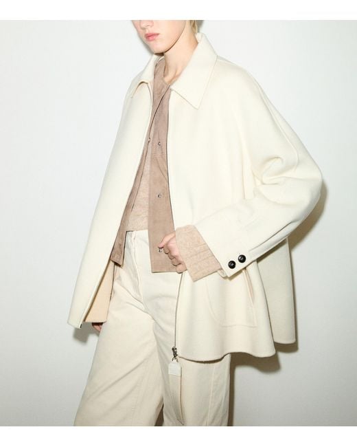 MAX&Co. White Virgin Wool A-Line Coat