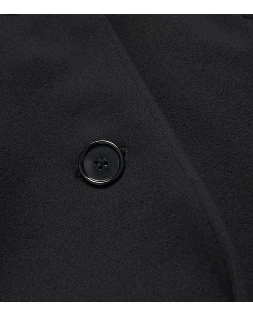 Canali Black Wool-Cashmere Overcoat for men