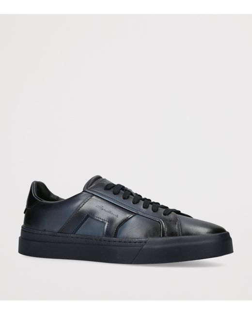 Santoni Blue Leather Dbs Sneakers for men