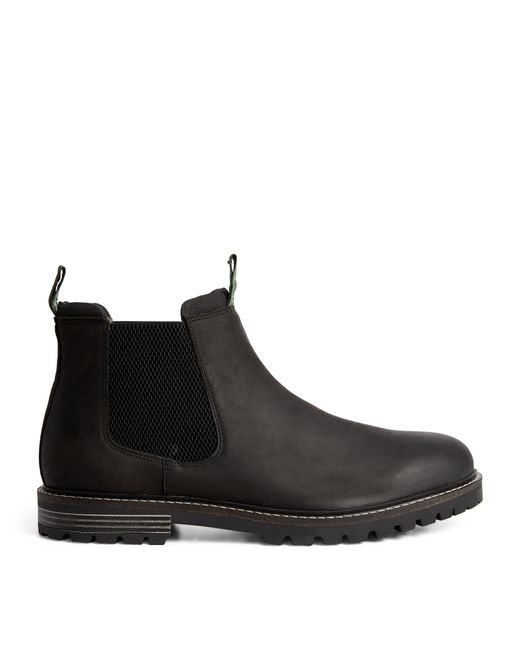 Barbour Black Leather Walker Chelsea Boots for men