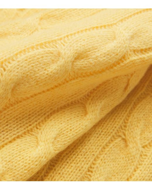 Polo Ralph Lauren Yellow Wool-Cashmere Cable-Knit Sweater for men