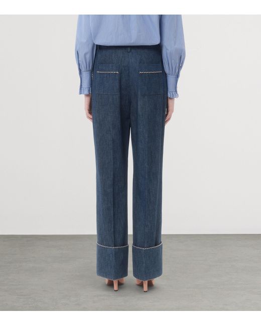 Valentino Blue Denim Embellished Jeans