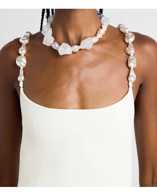 Cult Gaia White Knitted Finley Maxi Dress