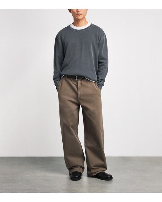 Citizens of Humanity Gray Cotton Waffle-Stitch Sweater for men